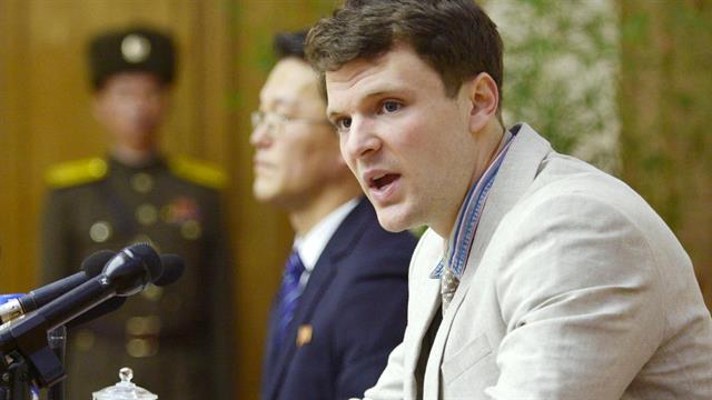 Otto Frederick Warmbier, un estudiante de la Universidad de Virginia en la corte superior de Corea del Norte en Pyongyang