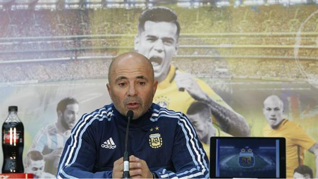 Sampaoli, en la conferencia de prensa en Melbourne