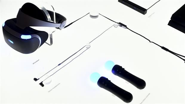 Una vista de los dispositivos y accesorios que conforman el sistema PlayStation VR